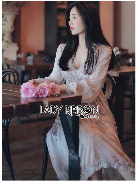 Dress เดรสผ้าชีฟองพิมพ์ลายดอกไม้