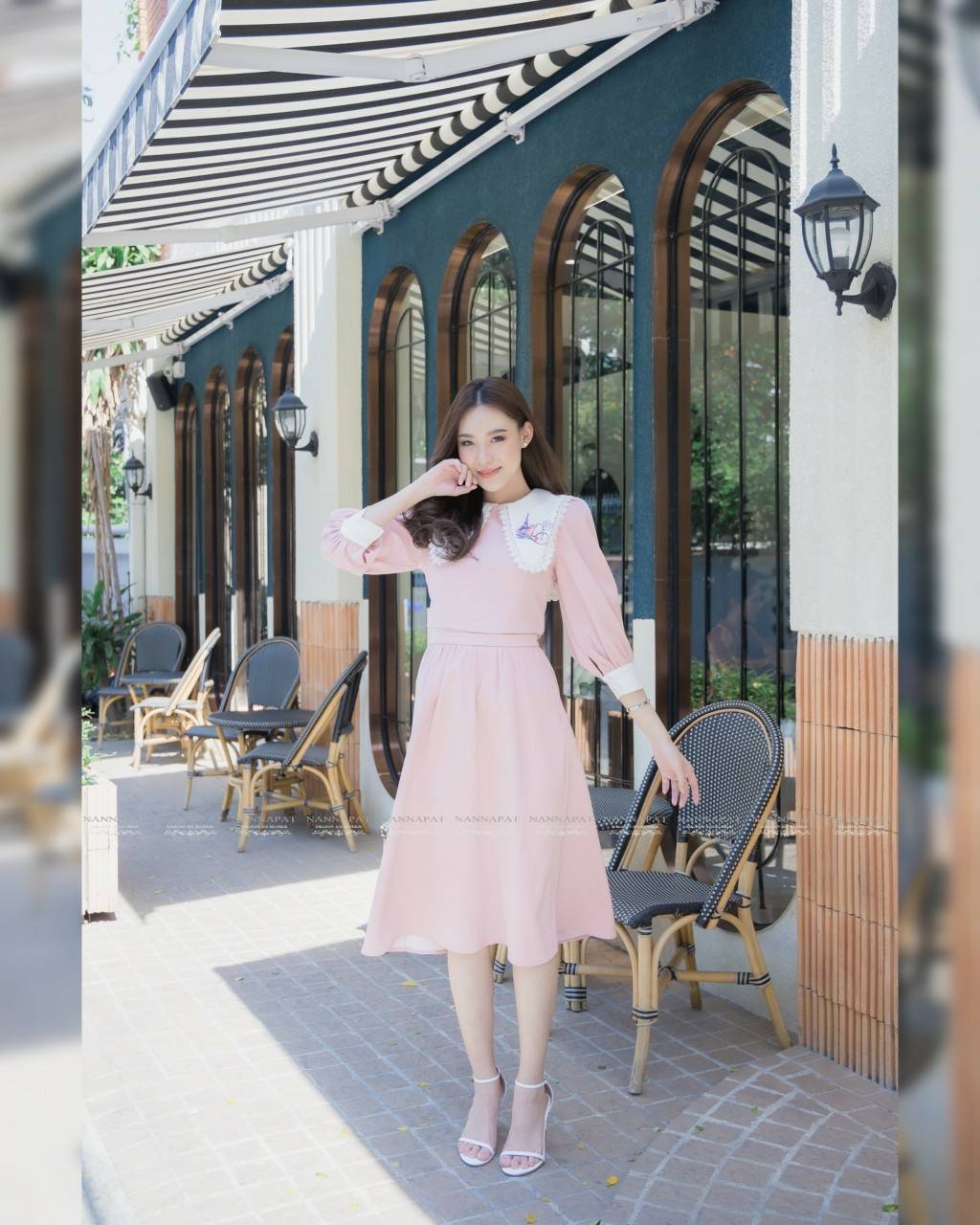 เซทเสื้อซิปหลังปกคอน่ารักเก๋