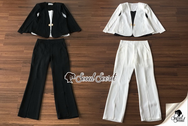ชุดขาว / ดำ เสื้อแขนกุดคลุมแขน