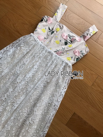 Cotton with Lady Ribbon Lace Dress