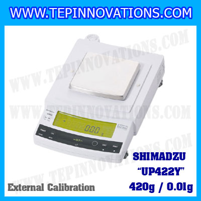 เครื่องชั่งดิจิตอล ทศนิยม 2 ตำแหน่ง รุ่น UP422Y 420gx0.01g เครื่องชั่งละเอียดสูง420g เครื่องชั่งน้ำหนัก420g ตาชั่ง420กรัม พิกัดน้ำหนัก 420g ความละเอียด 0.01g ยี่ห้อ SHIMADZU รุ่น UP422Y