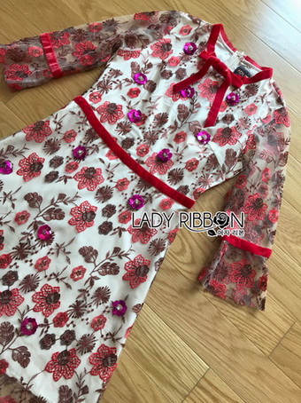 Embellished Lace Dress เดรสผ้าลูกไม้