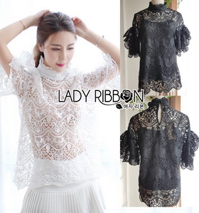 Lady Ribbon Lady bella Modern Vintage Lace Blouse