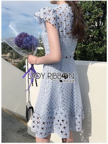 Mini Dress เดรสสั้นผ้าลูกไม้สีพาสเทลหวาน