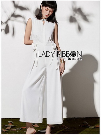 Lady Claire Smart Minimal Belted Jumpsuit