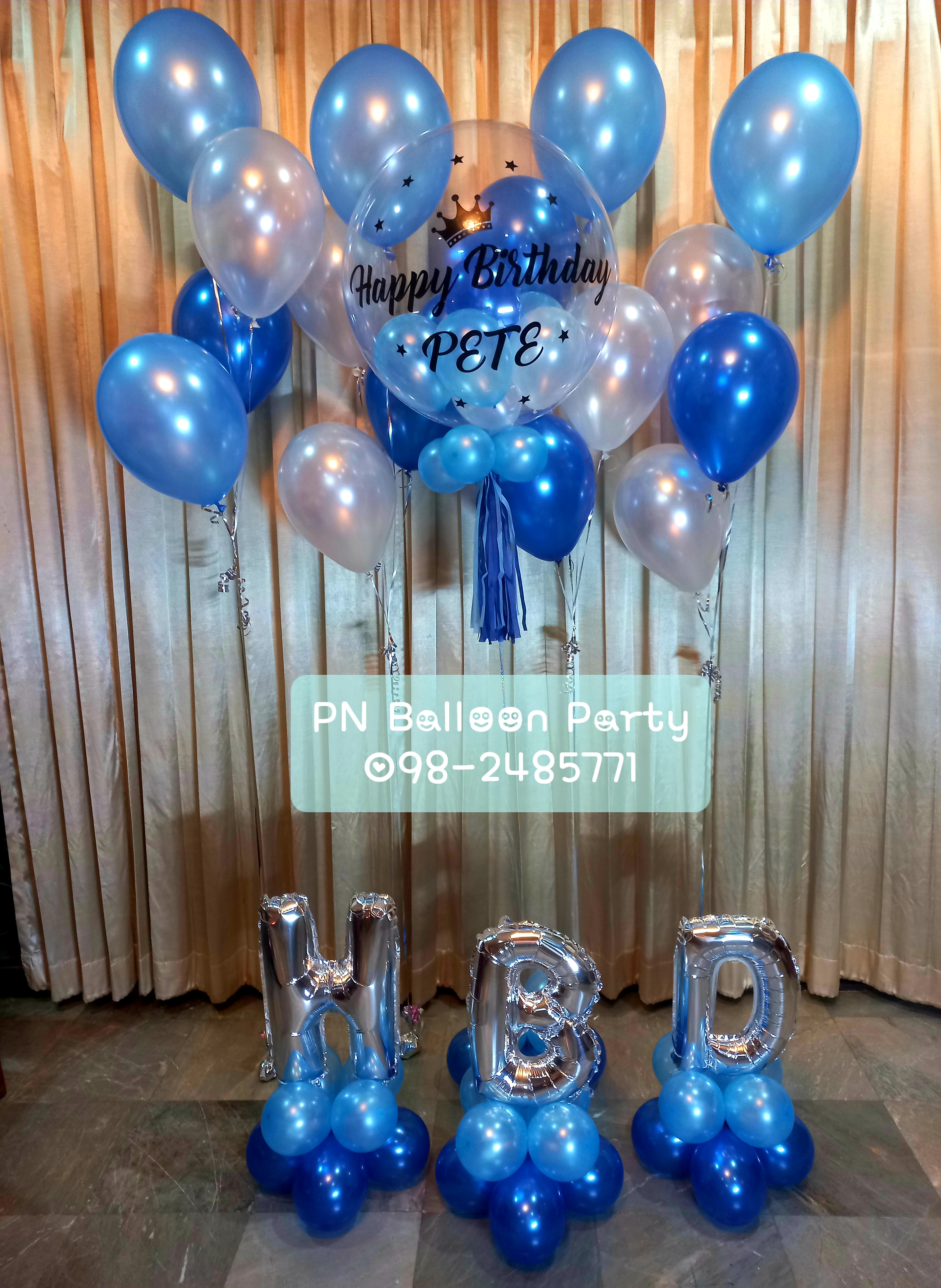 SET ช่อลูกโป่งบับเบิ้ลญี่ปุ่น พร้อมข้อความ+พู่ Bubble Balloons Colorful