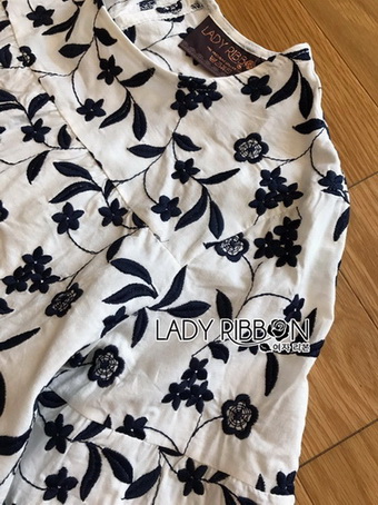 เสื้อผ้าคอตตอนปักลายดอกไม้