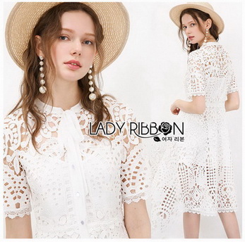 Lace Shirt Dress เชิ้ตเดรสผ้าลูกไม้สีขาว