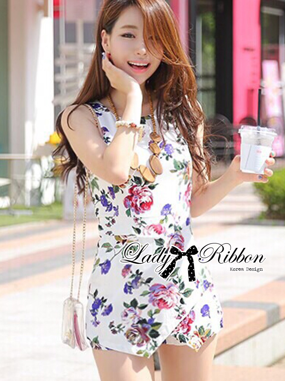 Lady Ribbon เสื้อผ้า 🎀Lady Ribbon's Made🎀Lady Delphine Sweet Wild Rose Jumpsuit By Lady Ribbon