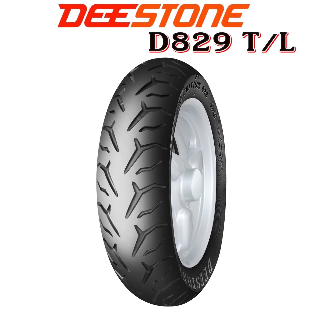ยางมอเตอร์ไซค์ชนิด เรเดียล รุ่น D829 ชนิด TL ยี่ห้อ DEESTONE ขนาด 90/90-12 ,100/90-12 ,110/70-12 ,110/90-12 ,120/70-12 ,130/70-12