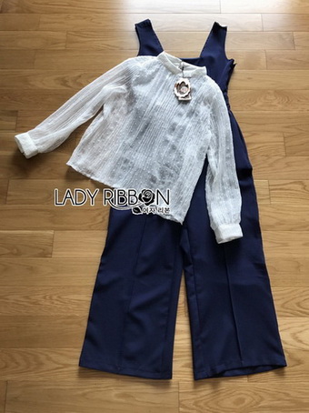 White Blouse with Jumpsuit Set