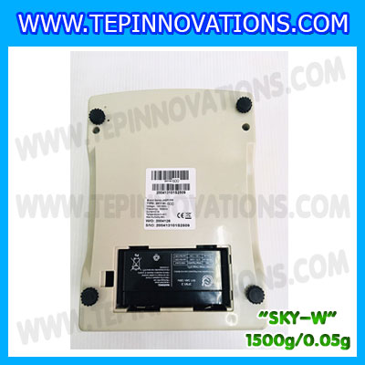 เครื่องชั่งดิจิตอล ทศนิยม 2 ตำแหน่ง SKY-W 1500gx0.05g เครื่องชั่งละเอียดสูง1500g เครื่องชั่งน้ำหนัก1500g ตาชั่ง1500กรัม ตาชั่งดิจิตอล1500กรัม พิกัดน้ำหนัก 1500g ความละเอียด 0.05g ยี่ห้อ JADEVER รุ่น SKY-W (เครื่องชั่งมีใบผ่านตรวจรับรองจากสำนักชั่งตวงวัด)