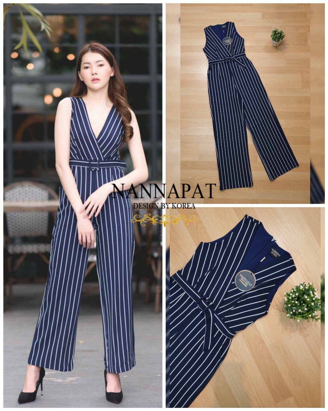 Jumpsuit กางเกงขายาวเนื้อผ้าหนา