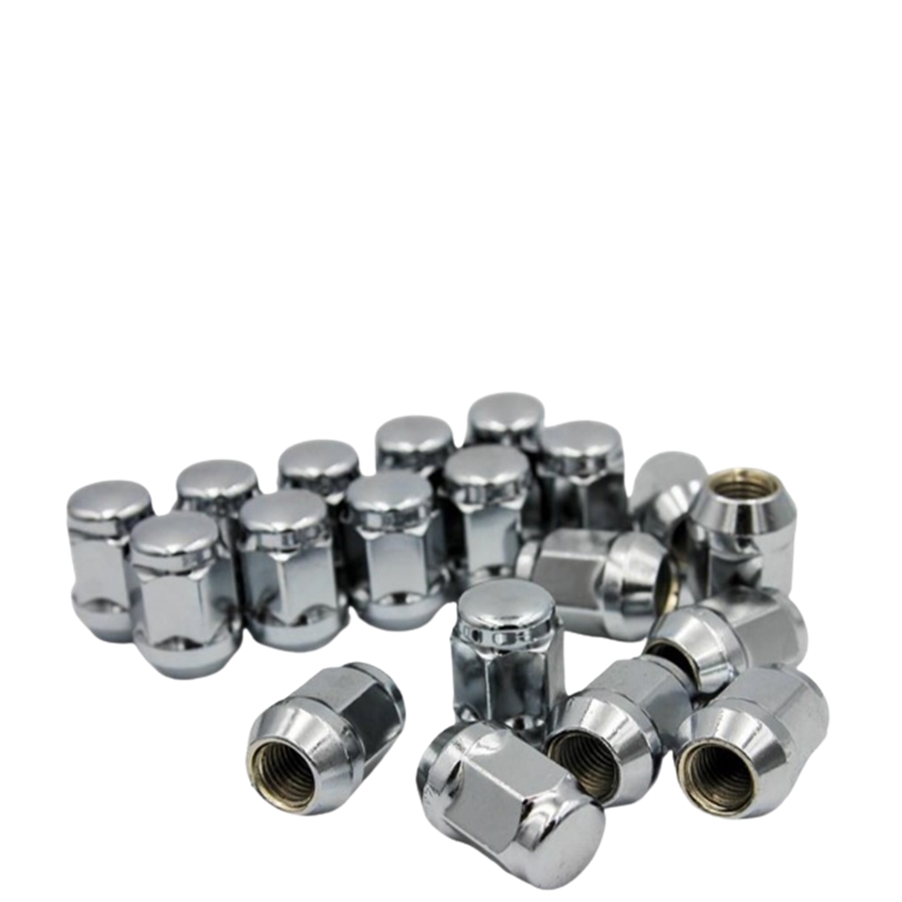 น๊อตล้อ รถยนต์ น๊อตเดิมติดรถ ขนาด M12 X P1.25 บล็อกเบอร์ 19 สีเงิน เหล็กชุบโครเมียม