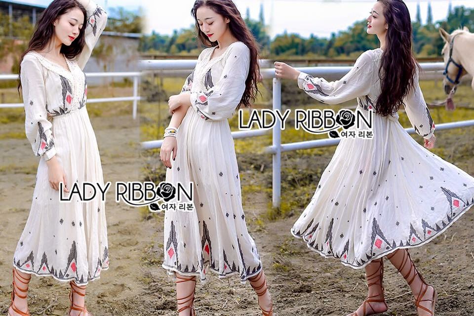 Lady Ribbon ออนไลน์ LR01090516 🎀 Lady Ribbon's Made 🎀 Lady Julie Modern Hippie Chic Dress