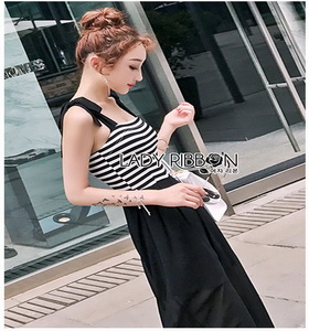 Lady Ribbon Striped Jumpsuit จัมป์สูท