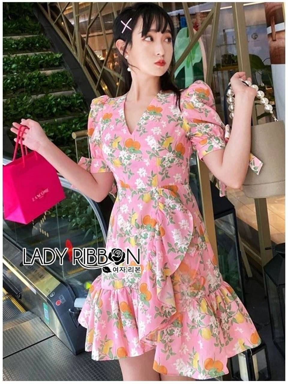 เดรสตัวสั้นผ้า cotton ผสม silk สีชมพู