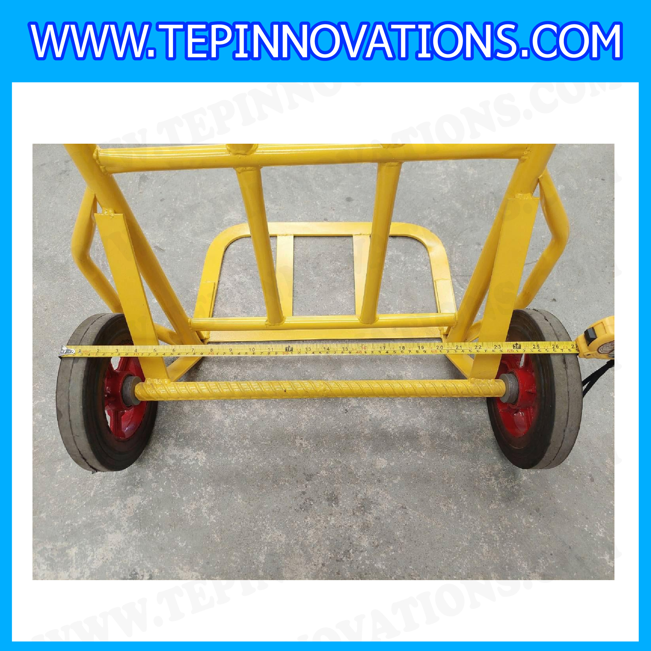 รถเข็นเหล็กสองล้อ แบบตรง รับน้ำหนัก 150 กก. สีเหลือง STX-150 ยี่ห้อ JUMBO รุ่น STX-150