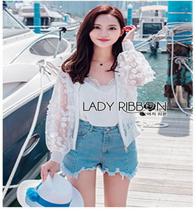 Lady Ribbon Lace Bomber Jacket บอมเบอร์แจ็คเก็ต