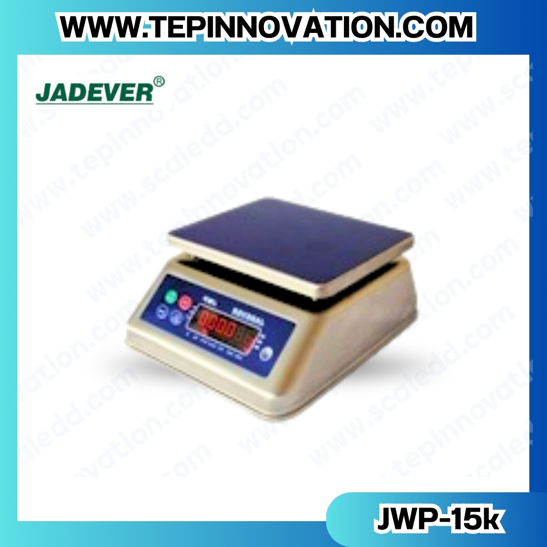 เครื่องชั่งกันน้ำ พิกัด 15kg x 2g ยี่ห้อ JADEVER รุ่น JWP เครื่องชั่งดิจิตอลกันน้ำ15kg ตาชั่งดิจิตอลกันน้ำ15kg ตาชั่งกันน้ำ Waterproof Digital Scale(เครื่องชั่งมีใบผ่านตรวจรับรองจากสำนักชั่งตวงวัด)