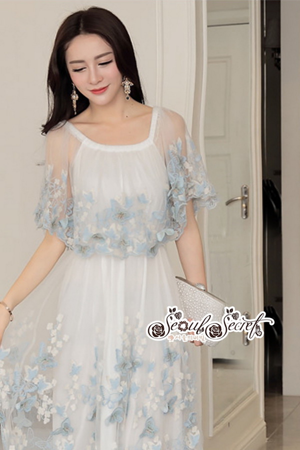 แม็กซี่เดรสทรงเปิดไหล่สวยหวาน