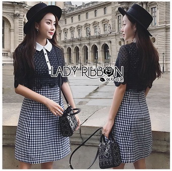 Lace Collared Lady Ribbon Dress