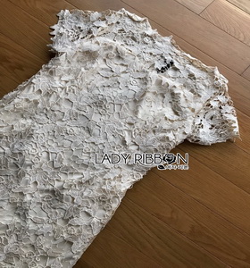 Lady Ribbon Chic gold Lace Mini Dress