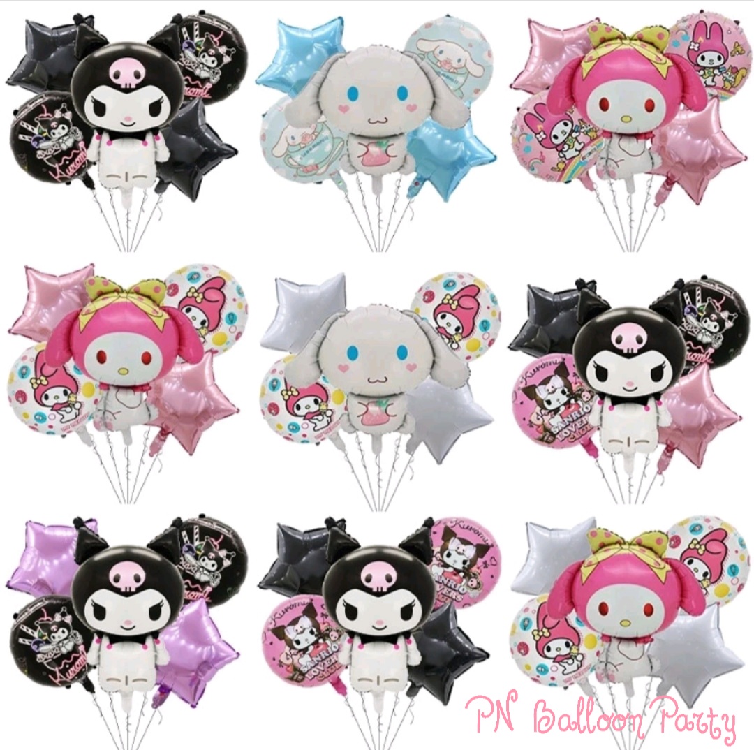 Set Sanrio 5 ชิ้น Kuromi, My melody, Cinnamoroll