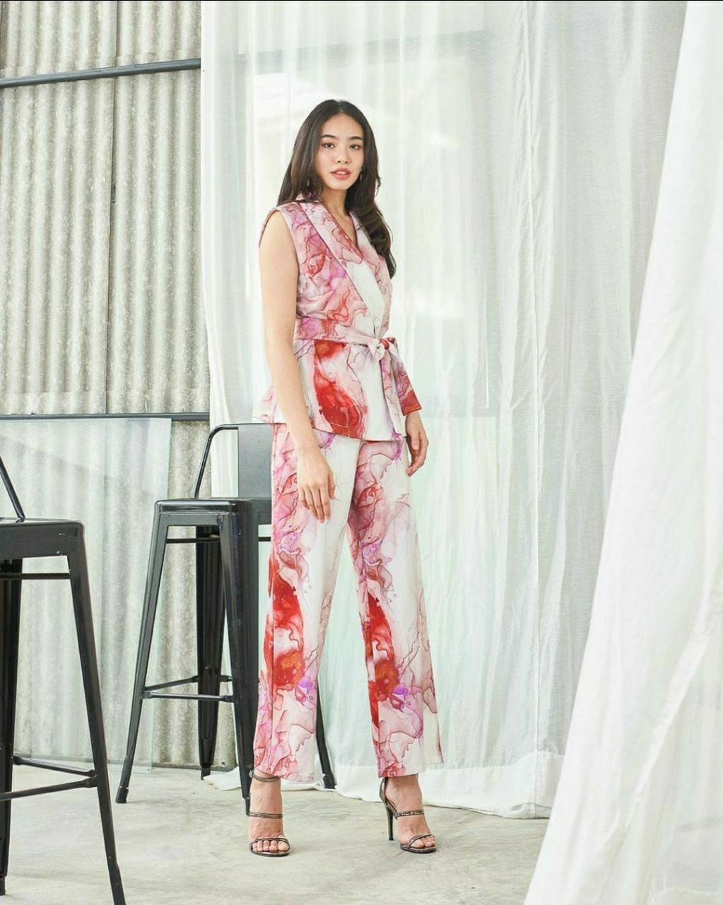 ตัวเสื้อแขนกุดคอปกกระดุมหน้า