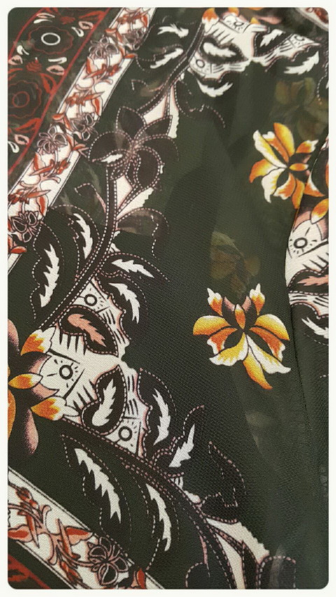 เสื้อผ้าชีฟองลอยดอกสีเขียวสวยหวาน