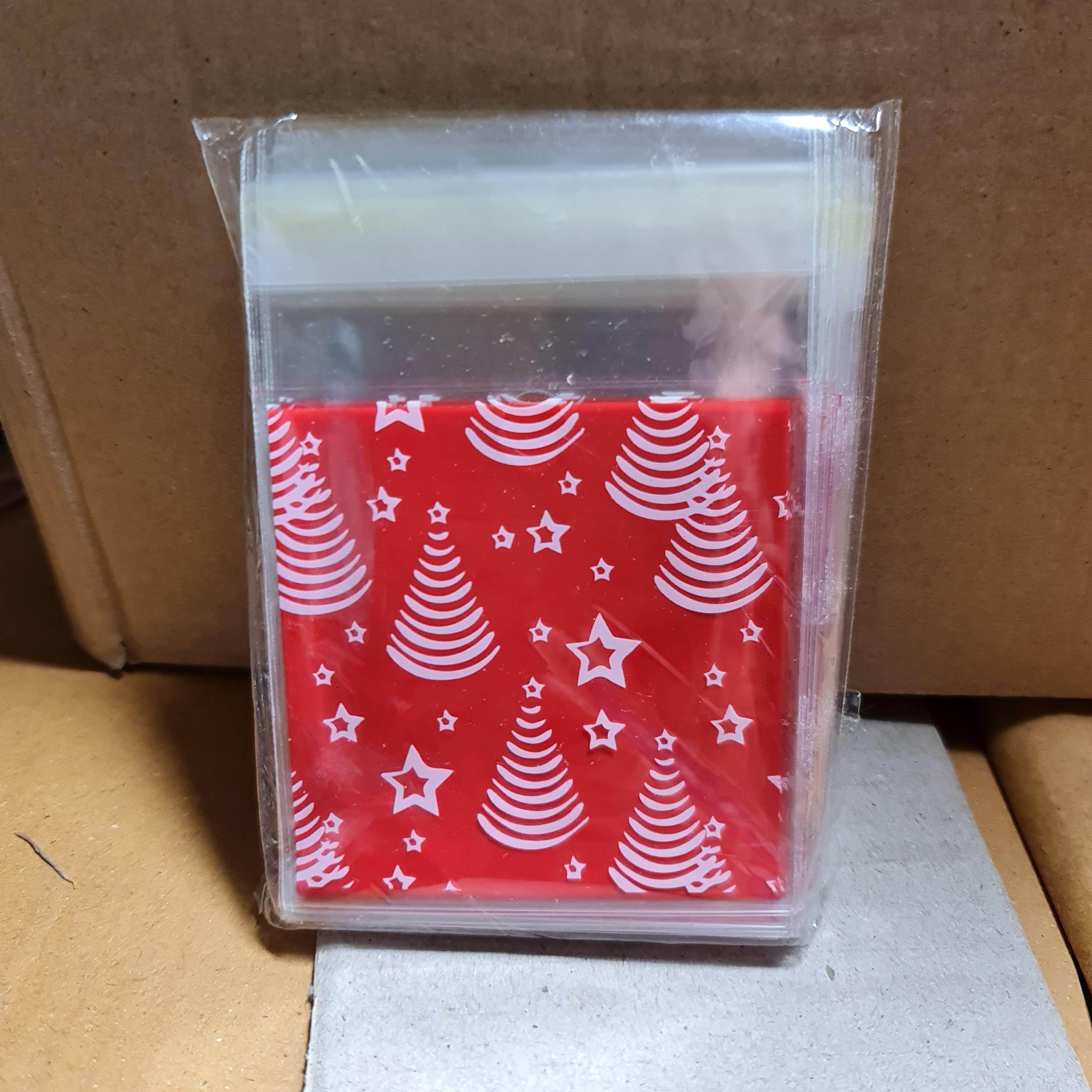 ชุด2 ถุงฝากาว 7×7+3cm. ~100ใบ/แพ๊ค/1ลาย เลือกลายได้ พลาสติก แพ็คเกจ เบเกอรี่ j12