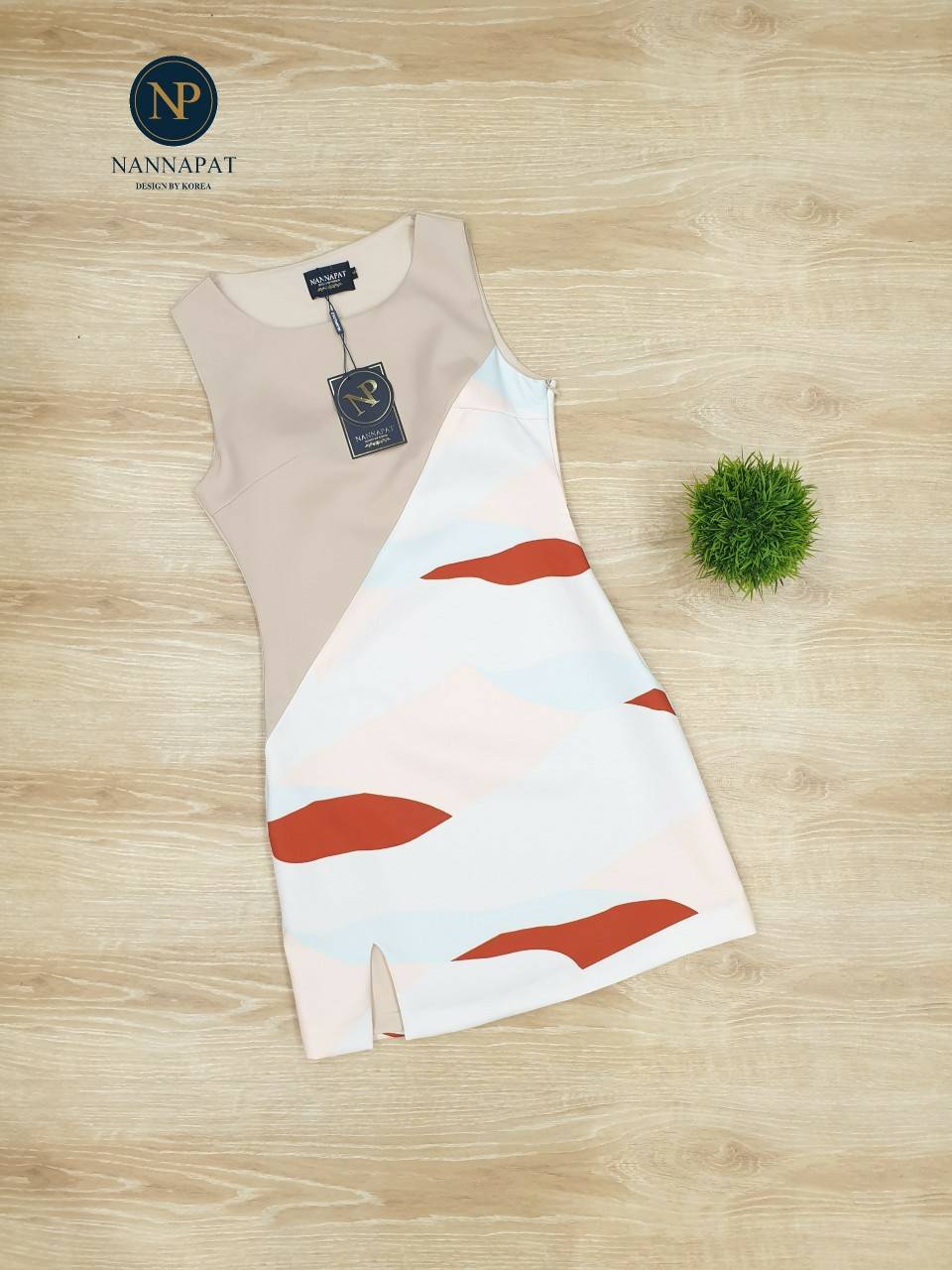 Dress แขนกุด ลายทหาร