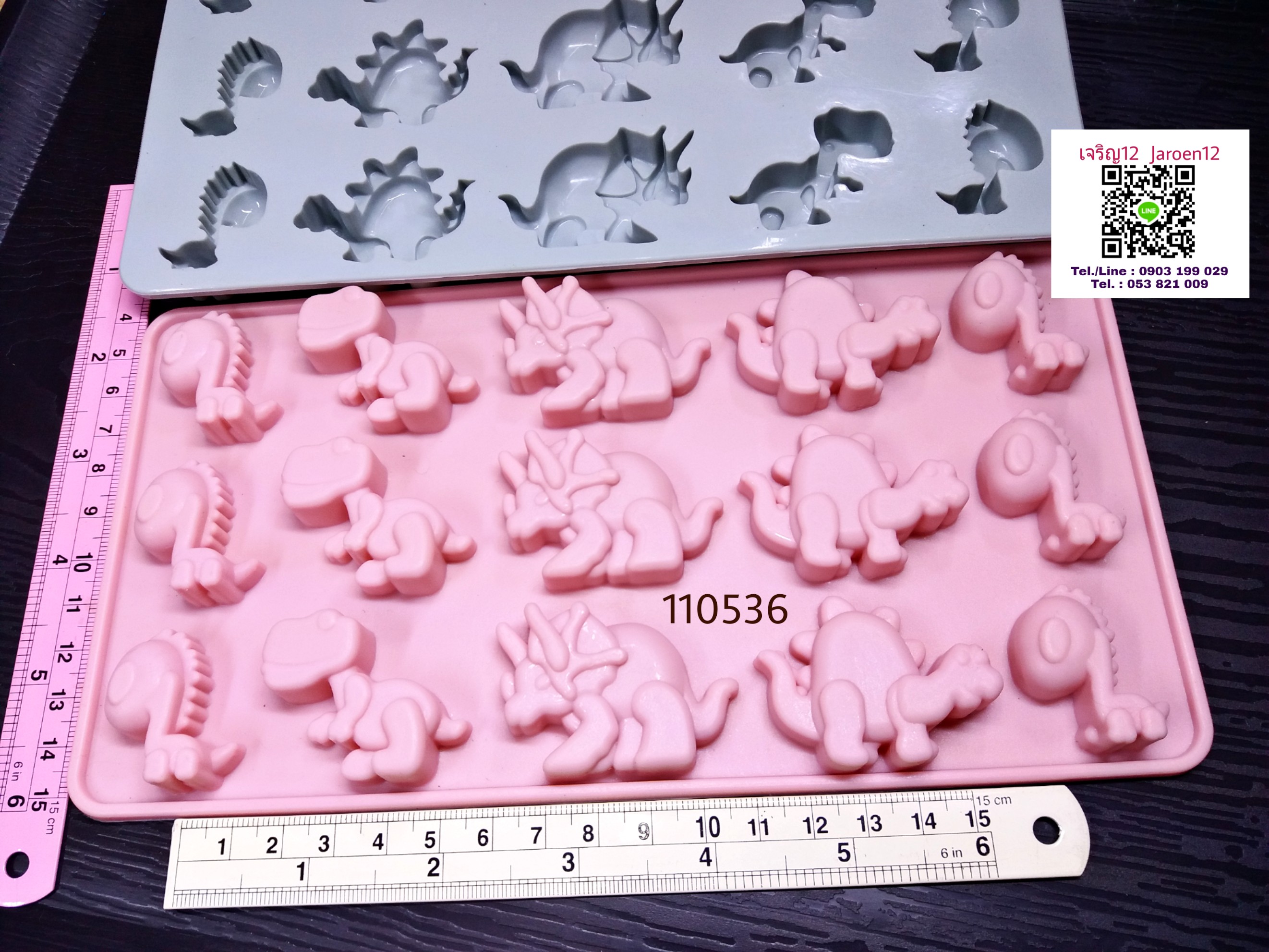 ✅🇹🇭 พิมพ์ซิลิโคน ไดโนเสาร์ #2 4ลาย พิมพ์วุ้น พิมพ์ช็อคโกแลตแม่พิมพ์ j12