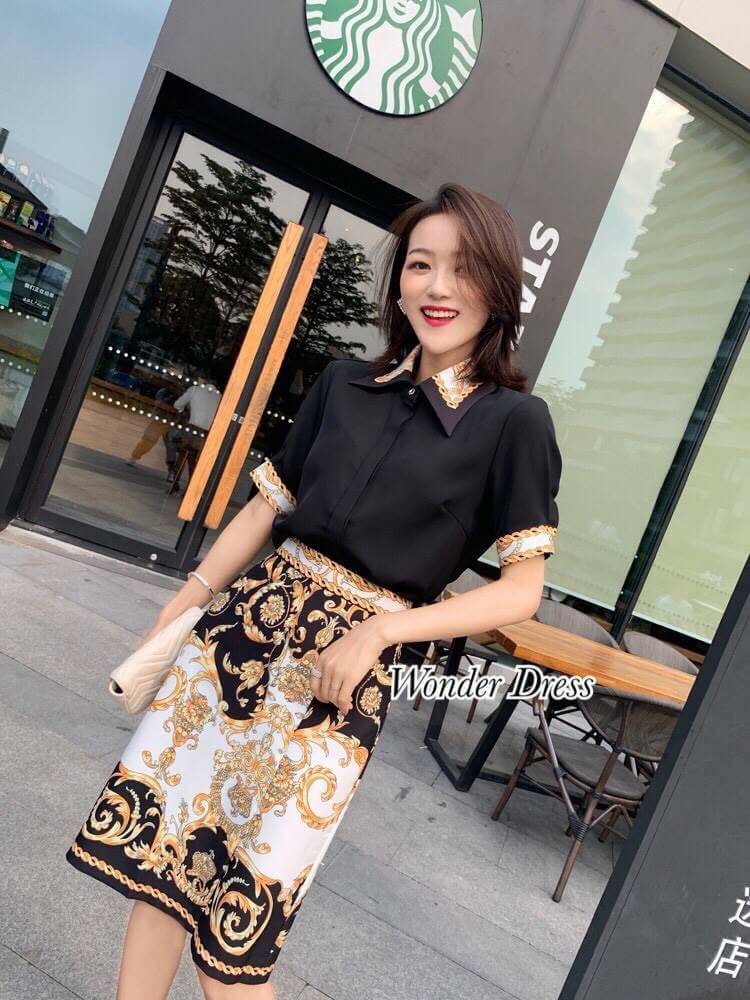 เซทเสื้อกับกระโปรงรุ่นนี้งานสวยหรู
