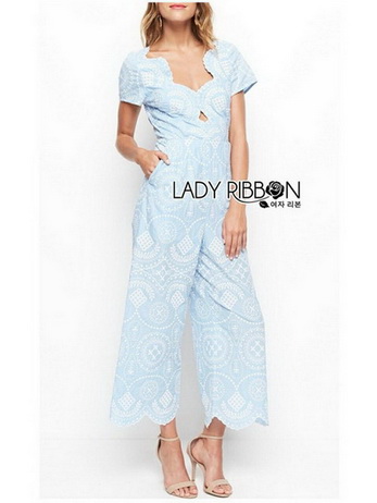 Lady Carol Vintage Patterned Embroidered Jumpsuit