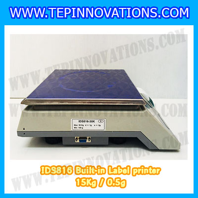 เครื่องชั่งน้ำหนักดิจิตอล พิกัดน้ำหนัก 15kg ยี่ห้อ SDS รุ่น IDS816 ค่าละเอียด 0.5g Built-in Label printer