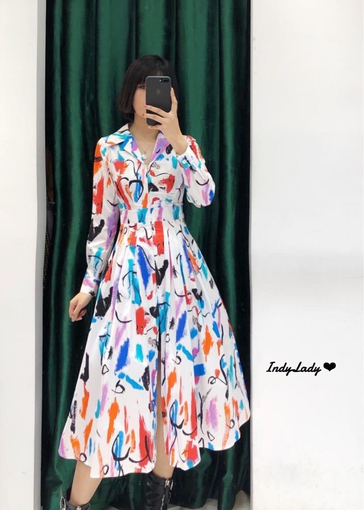 Dress ทรงสวย พิมพ์ลายสีสดใส
