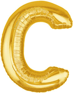 ลูกโป่งตัวอักษร C ขนาด 40 นิ้ว สีทอง Alphabet Letter Foil Balloon Gold Color