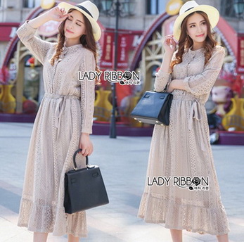 Gracious Gray Lace Midi Dress