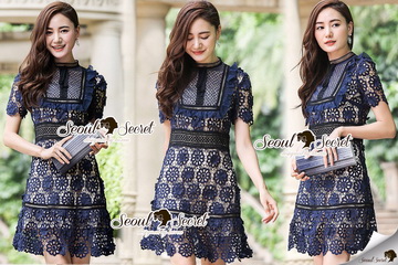 Lady Ribbon Online ขายส่งเสื้อผ้าออนไลน์พร้อมส่งของแท้ SS16220716 Seoul Secret Say's .... SPT Princess Naviestly Lace Dress