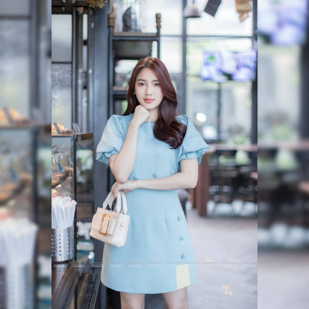 เดรสซิปหลังแขนตุ๊กตาพอง