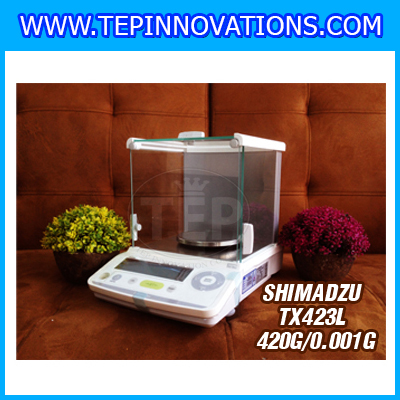 เครื่องชั่ง SHIMADZU รุ่น TX423L เครื่องชั่งญี่ปุ่น เครื่องชั่ง 420 กรัม เครื่องชั่งน้ำหนัก 420 กรัม เครื่องชั่งละเอียดสูง 420 กรัม เครื่องชั่งน้ำหนัก 420 g เครื่องชั่งทศนิยม 3 ตำแหน่ง ตาชั่ง 420 g เครื่องชั่งน้ำหนักดิจิตอลตั้งโต๊ะ 420 g ความละเอียด 0.001