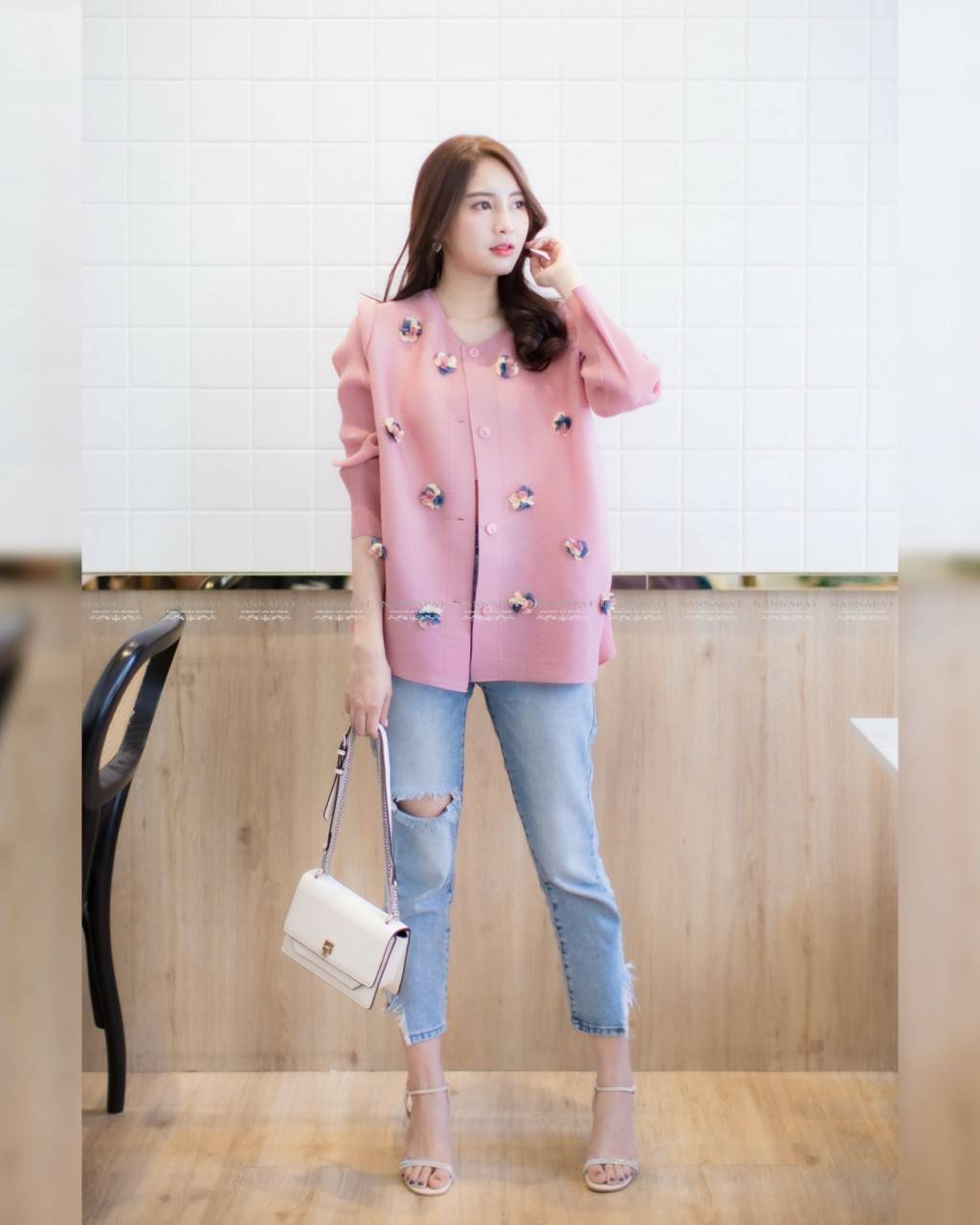 เสื้อคลุมพรีทสีPink (ชมพู)