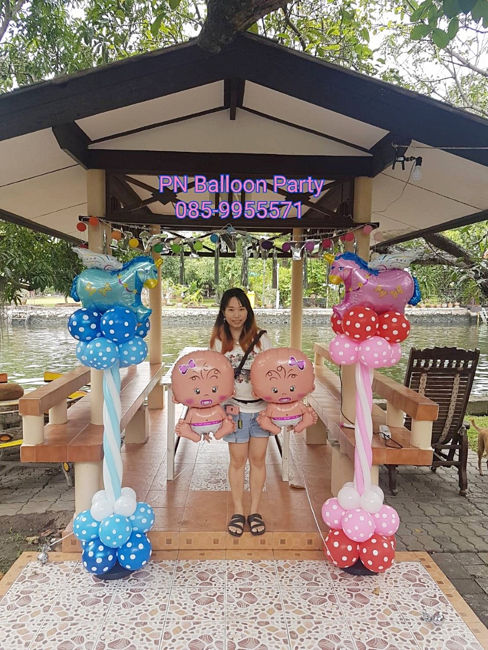 เสาลูกโป่งการ์ตูน หัวเสาม้าบิน ความสูง 1.80 เมตร