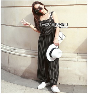 Gabby Striped Geometric Jumpsuit Lady Ribbon จัมป์สูทลายทาง