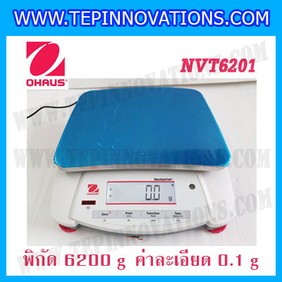 เครื่องชั่งดิจิตอลตั้งโต๊ะ พิกัดน้ำหนัก 6200g ยี่ห้อ OHAUS รุ่น NVT6201 ความละเอียด 0.1g
