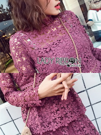Lace Dress เดรสผ้าลูกไม้สีชมพูฟูเชีย