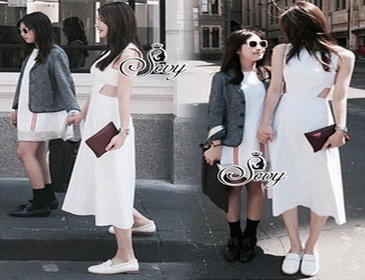 เดรสยาวเหนือข้อแขนกุด