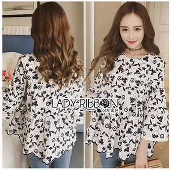 เสื้อผ้าคอตตอนปักลายดอกไม้
