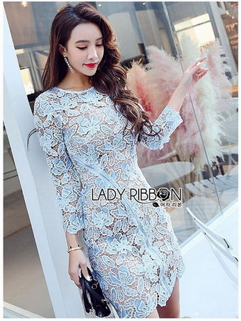 Lady Kathrine Baby Blue Lace Dress